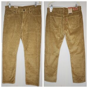 NWT Levi's 314 Shaping Straight Tan Corduroy Pants Women's size 33  30" inseam